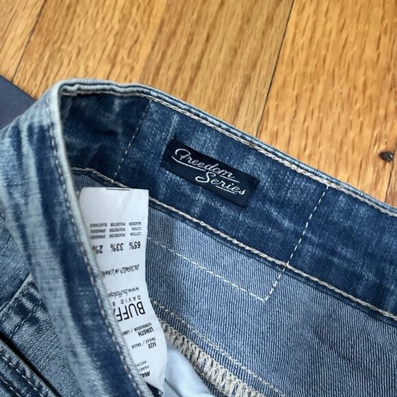 NWT Buffalo D Bitton Driven-X Relaxed Straight Stretch Jeans 32 Sandblasted Blue - Picture 6 of 13